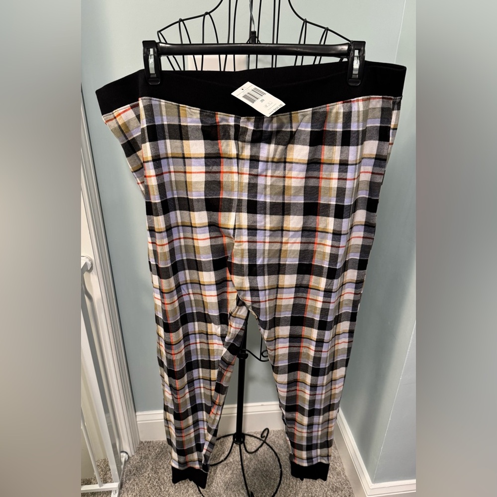 New Vera Bradley Women ladies ribbed jogger pajama pants Perfectly Plaid 2X 2XL
